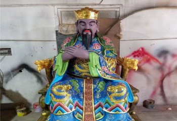 三官雕塑-玻璃鋼彩繪大型仿真戶(hù)外寺廟景觀(guān)三官雕塑