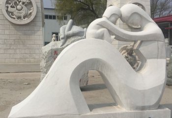 母女雕塑-漢白玉公園石雕母女雕塑