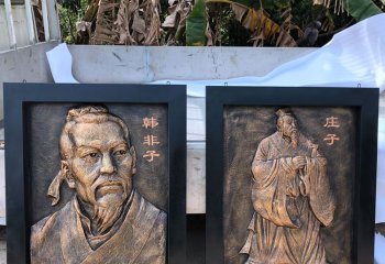 韓非子雕塑-學院裝飾品古代歷史名人韓非子浮雕玻璃鋼頭像雕塑