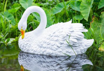 天鵝雕塑-池塘湖邊庭院別墅玻璃鋼浮水擺件