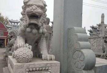 獅子雕塑-庭院大理石石雕大型獅子雕塑