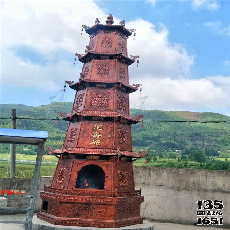 佛塔雕塑-寺廟景區(qū)戶(hù)外擺放鑄銅多層浮雕佛塔雕塑高清圖片