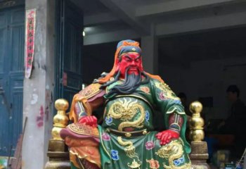 財神雕塑-玻璃鋼彩繪武財神寺廟供奉財神雕塑