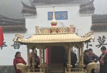 香爐雕塑-祠堂道觀(guān)上香祈福鍍金香爐雕塑