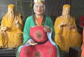 太奶雕塑-玻璃鋼彩繪大型寺廟供奉太奶雕塑