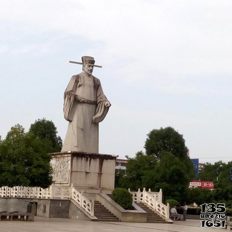 宋慈雕塑-大型公園廣場漢白玉浮雕法醫(yī)學家宋慈石雕塑高清圖片