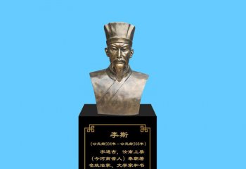 古代政治家李斯頭像銅雕-古代政治家銅雕 李斯頭像銅雕